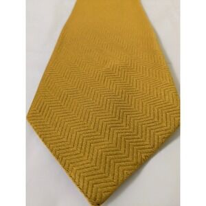 Vintage Rhodia Acetate Tie Yellow Herringbone Texturized Italian Fabric 48x3.5